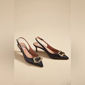 ANTHROPOLOGIE BIBI LOU BARR HEELS BLACK